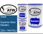 Preview: Saab, Superior Blue Metallic, 22U / WA703J: 500ml Lackdose + 500ml Klarlack + 250ml Härter - Set, von ATW Autoteile West.
